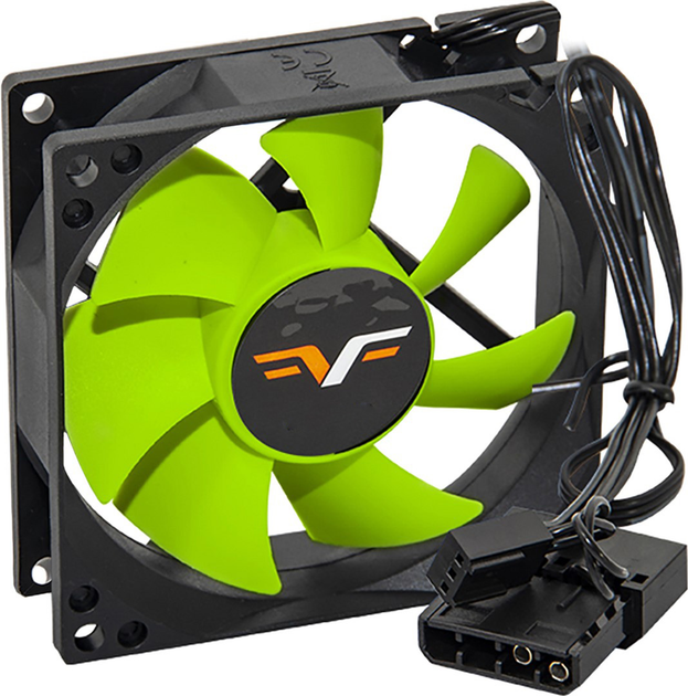 Фото - Система охолодження Frime Вентилятор  FGF80 3Pin 80 мм Black/Green  (FGF80HB3)