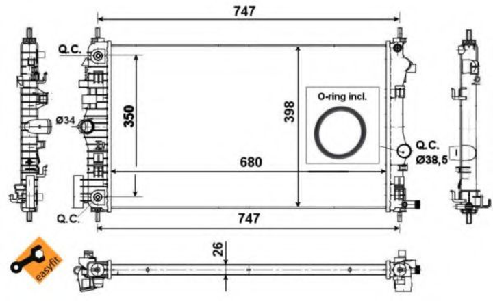 Радиатор, система охлаждения двигателя NRF 53777 NRF (53777) - изображение 1