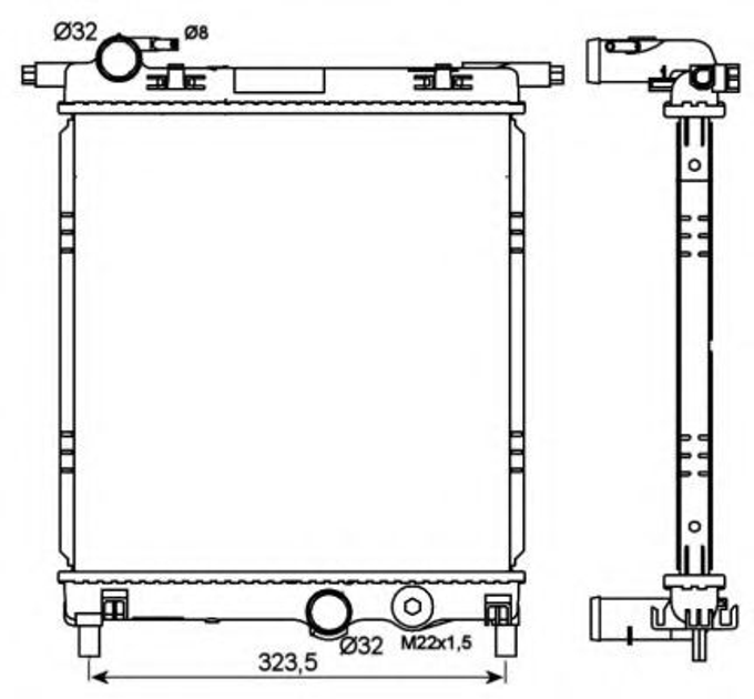 Радиатор, система охлаждения двигателя NRF 53101 NRF (53101) - изображение 1