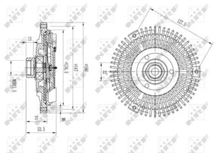 49568 NRF Вискомуфта BMW M20, M50, M52, M54, S50 88-07 NRF (49568) - изображение 1