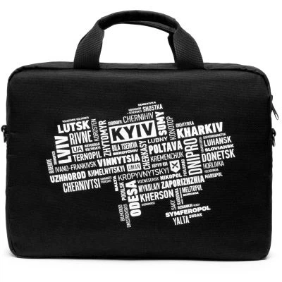 Сумка для ноутбука Vinga 14" nb1402 Black, white print (nb1402uwbk) - Фото 2 Сумка для ноутбука Vinga 14" nb1402 Black, white print (nb1402uwbk) - зображення 2