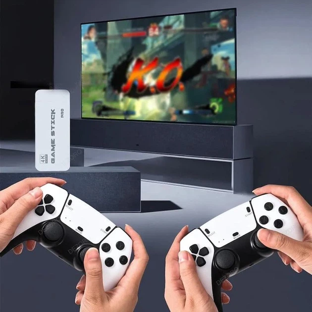 Игровая консоль M15 Plus 64Gb 20000+ игр Pro 4K Game Stick + 2 беспроводные джойстики White - Фото 2 Игровая консоль M15 Plus 64Gb 20000+ игр Pro 4K Game Stick + 2 беспроводные джойстики White - изображение 2