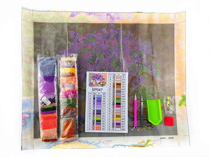 Алмазна мозаїка Бузок 40х50 см ColorArt SP047 - зображення 3