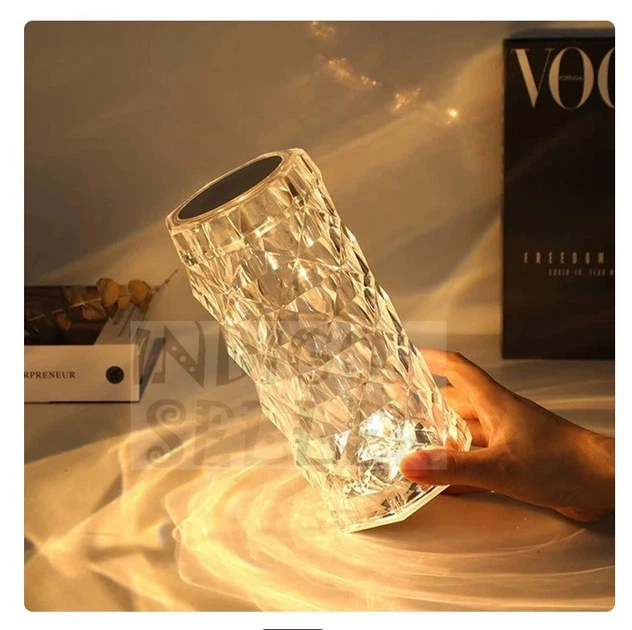 Ночник лампа RGB настільна Rose Diamond Table Lamp LED світильник кристал із USB-зарядкою та пультом ромб - Фото 3 Ночник лампа RGB настільна Rose Diamond Table Lamp LED світильник кристал із USB-зарядкою та пультом ромб - зображення 3