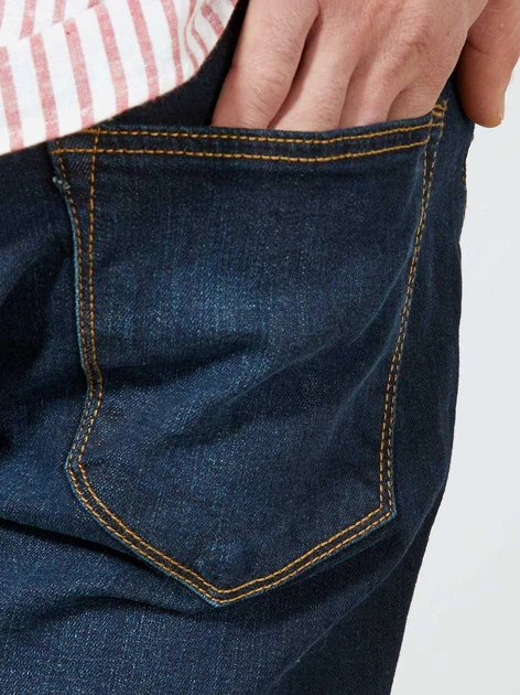 Джинсы Slim Fit мужские Kiabi XAZ244241NIJY 38/34L Темно-синие (DD8000008071240) - Фото 8 Джинсы Slim Fit мужские Kiabi XAZ244241NIJY 38/34L Темно-синие (DD8000008071240) - изображение 8
