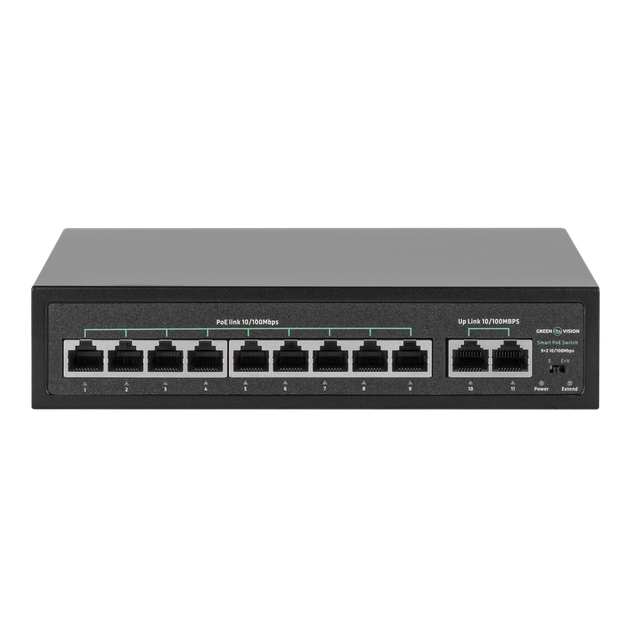 Комутатор мережевий POE GreenVision GV-016-D-09+2P - Фото 1 Комутатор мережевий POE GreenVision GV-016-D-09+2P - изображение 1