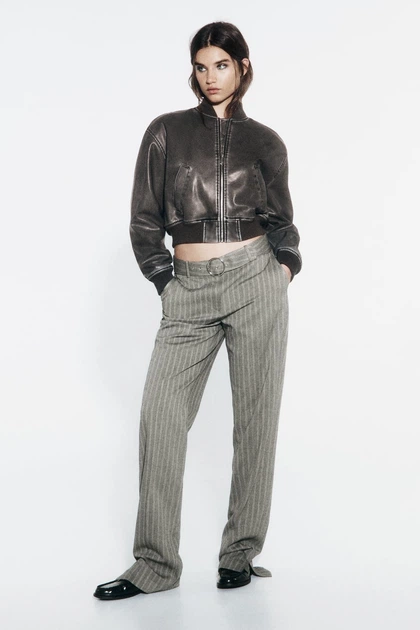 Куртка из искусственной кожи женская Zara 706848745 XS Серая