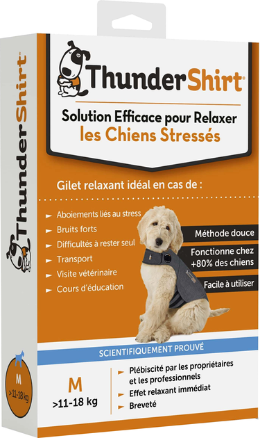 Розслаблююча жилетка для собак відчуваючих стрес ThunderShirt Compression shirt XL Grey (3411113088217) - зображення 1