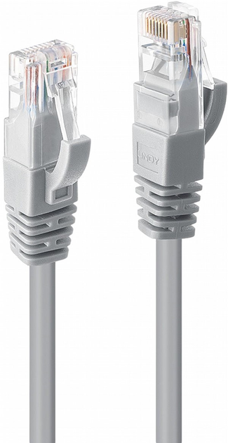 Патч-корд Lindy Cat 6 U-UTP PVC 2 м Grey (4002888480031) - зображення 1