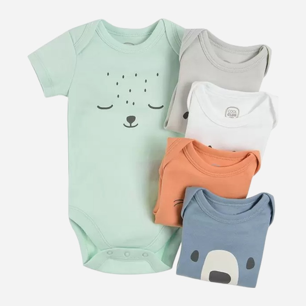 Komplet body-koszulek dziecięcych 5 szt dla noworodków Cool Club CUU2400325-00 62 cm Wielokolorowy (5903977133816) - obraz 1
