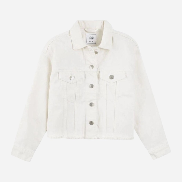Підліткова джинсова куртка для дівчинки Cool Club CJG2422096 170 см Біла (5903977252531) - зображення 1