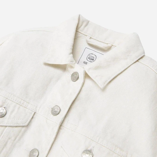 Kurtka jeansowa młodzieżowa dziewczęca Cool Club CJG2422096 158 cm Biała (5903977252517) - obraz 3