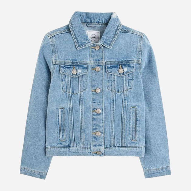 Дитяча джинсова куртка для дівчинки Cool Club CJG2421415 134 см Блакитна (5903977213716) - зображення 1