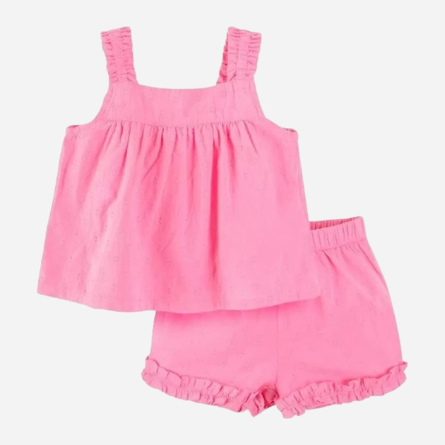 Дитячий літний костюм (майка + шорти) для дівчинки Cool Club CCG2403255-00 80 см Рожевий (5903977324412) - зображення 1