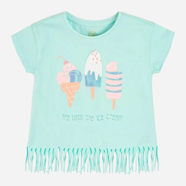 Дитяча футболка для дівчинки Cool Club CCG2413270 116 см Світло-блакитна (5903977352293) - зображення 1