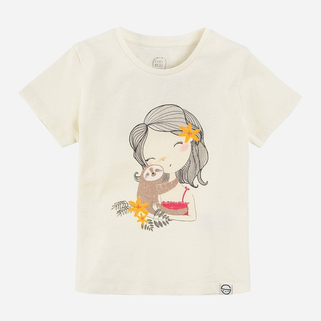 Koszulka dziecięca dla dziewczynki Cool Club CCG2412610 110 cm Ecru (5903977309020) - obraz 1