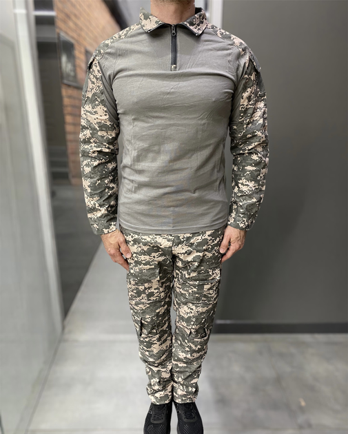 Армейська кофта Убакс, піксель НАТО, котон (бавовна), розмір L, Combat, тактична сорочка Убакс - зображення 2
