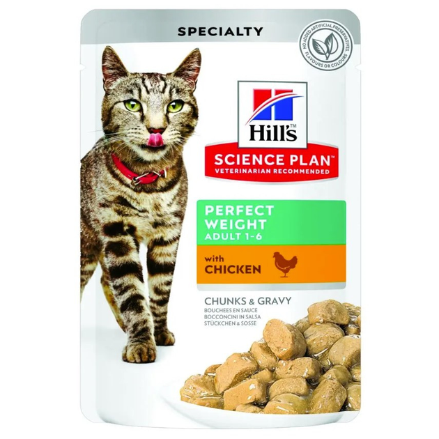 Влажный корм Hills SP Adult Perfect Weight для кошек с курицей 85г от ...