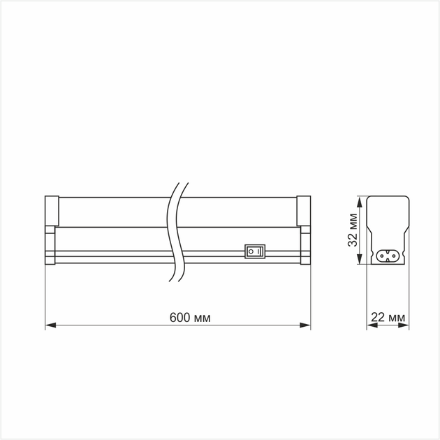 LED свiтильник лiнiйний 10W 60см 5000K 220V TITANUM (TL-T5-10065) - зображення 2