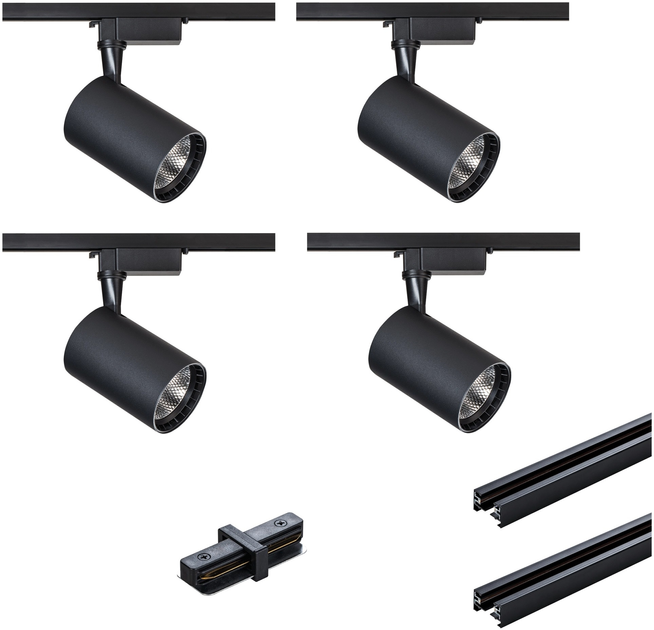 Zestaw oświetleniowy DPM X-Line LED szynowy 4 x 5 W czarny (STR-4X5B) - obraz 1