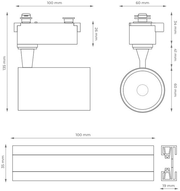 Набір для освітлення DPM X-Line LED трековий 4 x 5 W чорний (STR-4X5B) - зображення 6