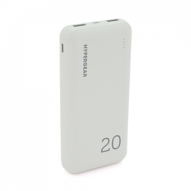 Зовнішній акумулятор Повербанк Hypergear Dual 20000 mAh 2.1A White - Фото 1 Зовнішній акумулятор Повербанк Hypergear Dual 20000 mAh 2.1A White - зображення 1