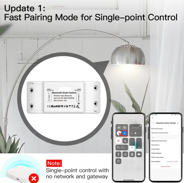 Бездротове Bluetooth реле Moes BM-101 Tuya Smart/Smart Life (розумний будинок, Bluetooth вимикач) - зображення 5