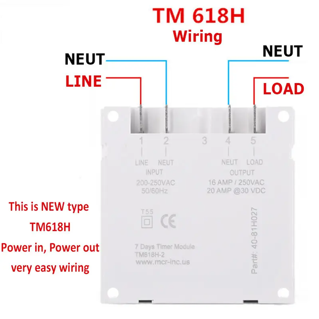 Таймер тижневий Sinotimer TM618N-2 програмований 220V змінного струму. Синотаймер Реле часу CN101A - зображення 3