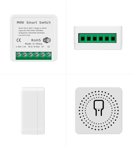 Бездротовий Wifi реле часу Tuya DIY Mini 220V 16A. Одноканальний релейний вмикач/вимикач - зображення 3