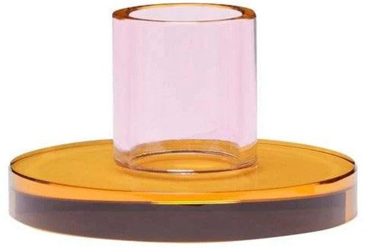 Підсвічник Hübsch Astra скляний рожево-помаранчевий 7 см (5712772129982) - зображення 1