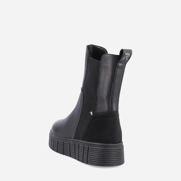 Trzewiki damskie na platformie skórzane Rieker REVW1062-00 39 Czarne (4061811125517) - obraz 6
