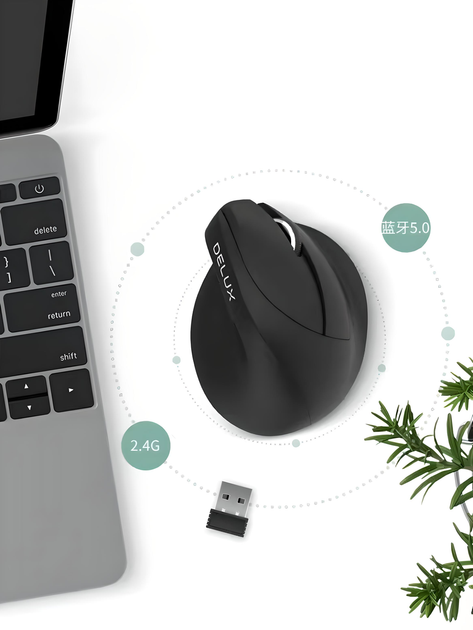 Эргономичная вертикальная мышь DELUX M618mini с комбинированным ...