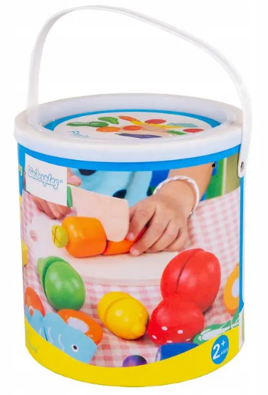 Дерев'яні фрукти та овочі для нарізки у відрі Kinderplay KP1684 - зображення 10