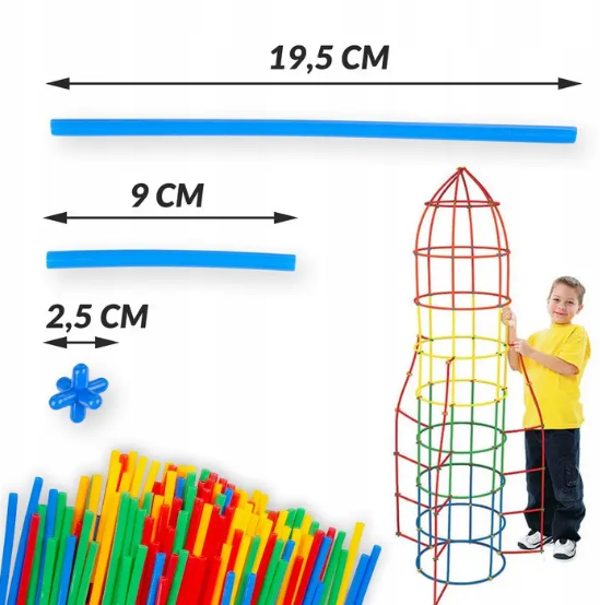Строительные блоки, трубки, соломинки 3d - 800 элементов Kinderplay KP8464 - Фото 8 Строительные блоки, трубки, соломинки 3d - 800 элементов Kinderplay KP8464 - изображение 8