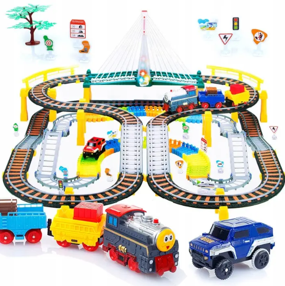 Електрична залізниця з гоночною трасою 2в1 Kinderplay KP0635 - зображення 2