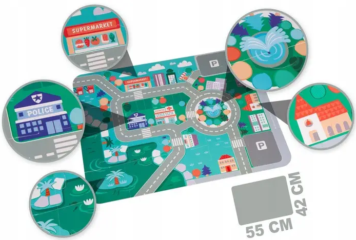 Дерев'яні будівельні блоки набір дорога місто 115 елементів Kinderplay KP8464 - Фото 3 Дерев'яні будівельні блоки набір дорога місто 115 елементів Kinderplay KP8464 - зображення 3