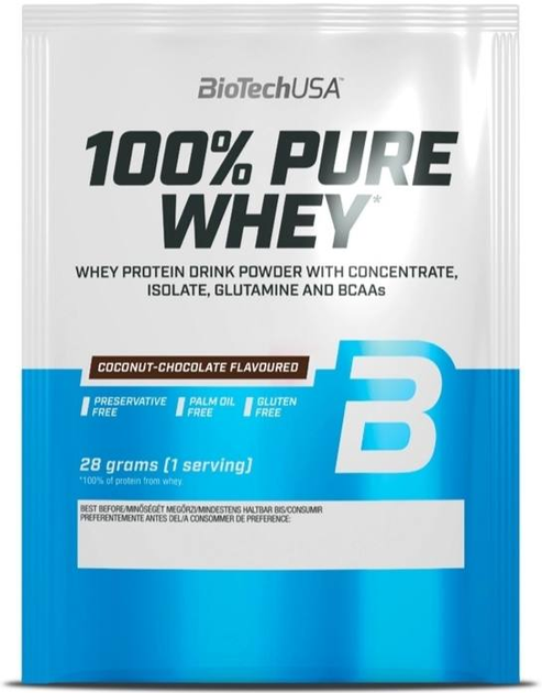 Протеїн Biotech 100% Pure Whey 28 г Кокосовий шоколад (5999076238514) - зображення 1