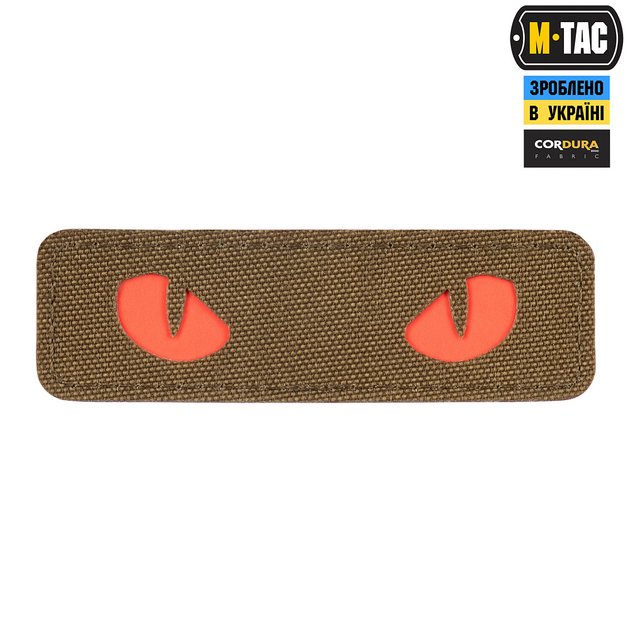 Нашивка M-Tac Cat Eyes Laser Cut Coyote/Red/GID - изображение 1