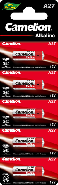 Батарейки Camelion LR27A-BP5 Plus Alkaline 5 шт (11050527) - зображення 1