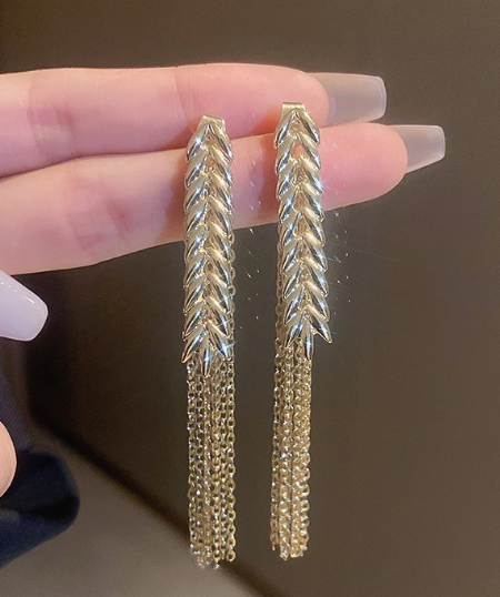 Жіночі висячі сережки Колосок Пшениці золото Fashion Jewelry (AN)25728 - Фото 2 Жіночі висячі сережки Колосок Пшениці золото Fashion Jewelry (AN)25728 - зображення 2