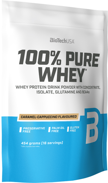 Protein Biotech 100% Pure Whey 454 g Caramel Cappuccino (5999076238378) - obraz 1