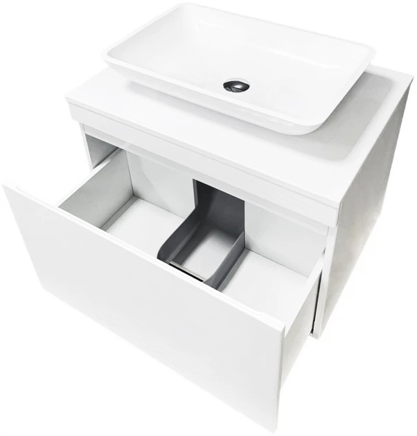 Тумба подвесная ADAMANT Astra W 70 с умывальником Lower New White - изображение 2