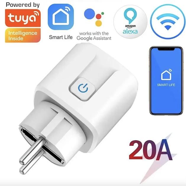 Розумна розетка Wi-Fi 20 A з функцією контролю потужності та таймером - зображення 2