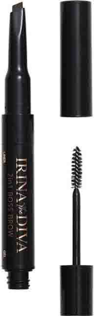 Żel do brwi Irina The Diva 2 in 1 Boss Brow 002 Brown 8 ml (5711914168636) - obraz 1