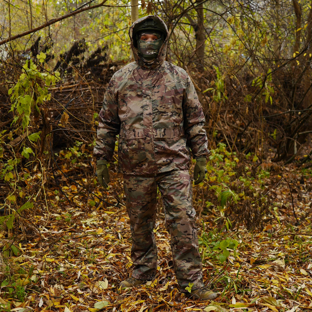 Тактичний дощовик костюм мультикам Водозахисний Комплект Куртка + Штани з чохлом розмір 3XL - зображення 1