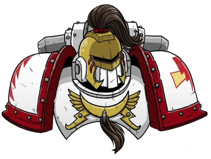 Шеврон патч "Легіонер Білих Шрамів Warhammer 40000" на ліпучкі велкро - зображення 1