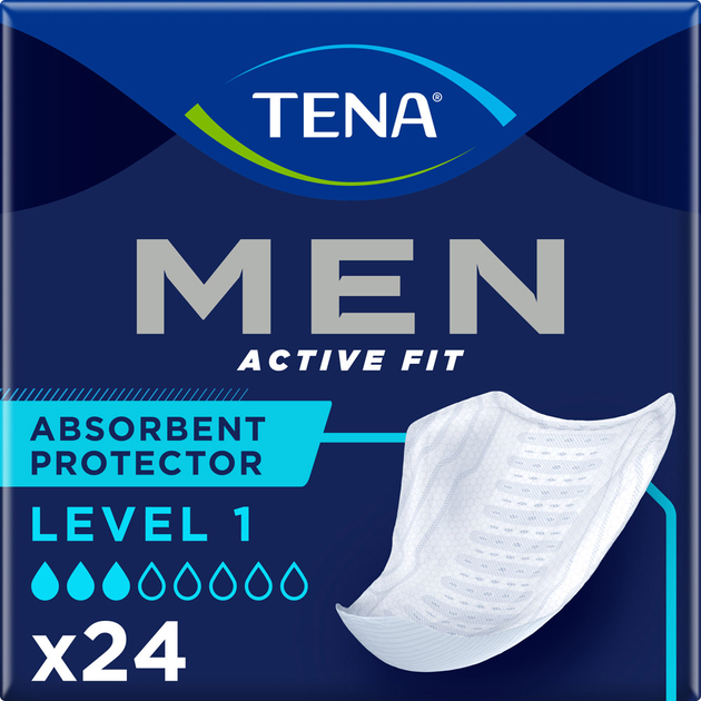 Урологічні прокладки для чоловіків Tena Men Active Fit Level 1 24 шт (7322541493053) - зображення 1