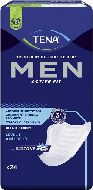 Урологічні прокладки для чоловіків Tena Men Active Fit Level 1 24 шт (7322541493053) - зображення 2