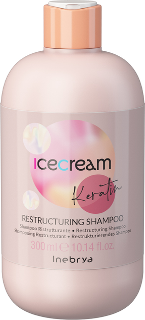 Szampon restrukturyzujący Inebrya Ice Cream Restructuring Shampoo z keratyną 300 ml (8008277263090) - obraz 1