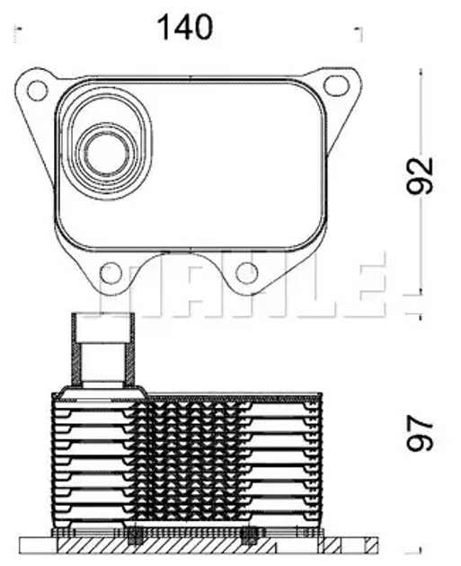 Радиатор масла VW T5/T6 2.0 TSI 11-(теплообменник), MAHLE/KNECHT (CLC185000S) - изображение 1